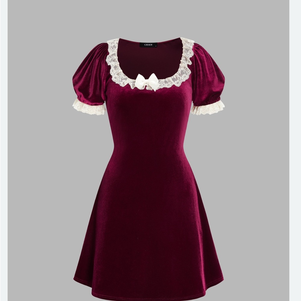 Cider Sexy Lace Trim Mini Dress